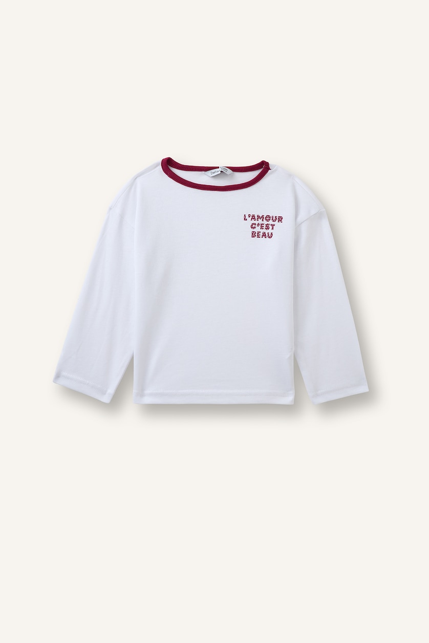 Baby Girls White Regular Fit Long Sleeve T-Shirt