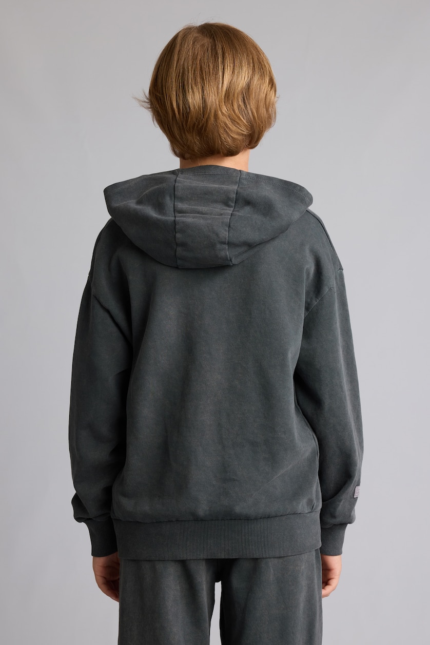 أولاد رمادي Boy Oversize Fit Hooded Kangaroo Pocket Sweatshirt