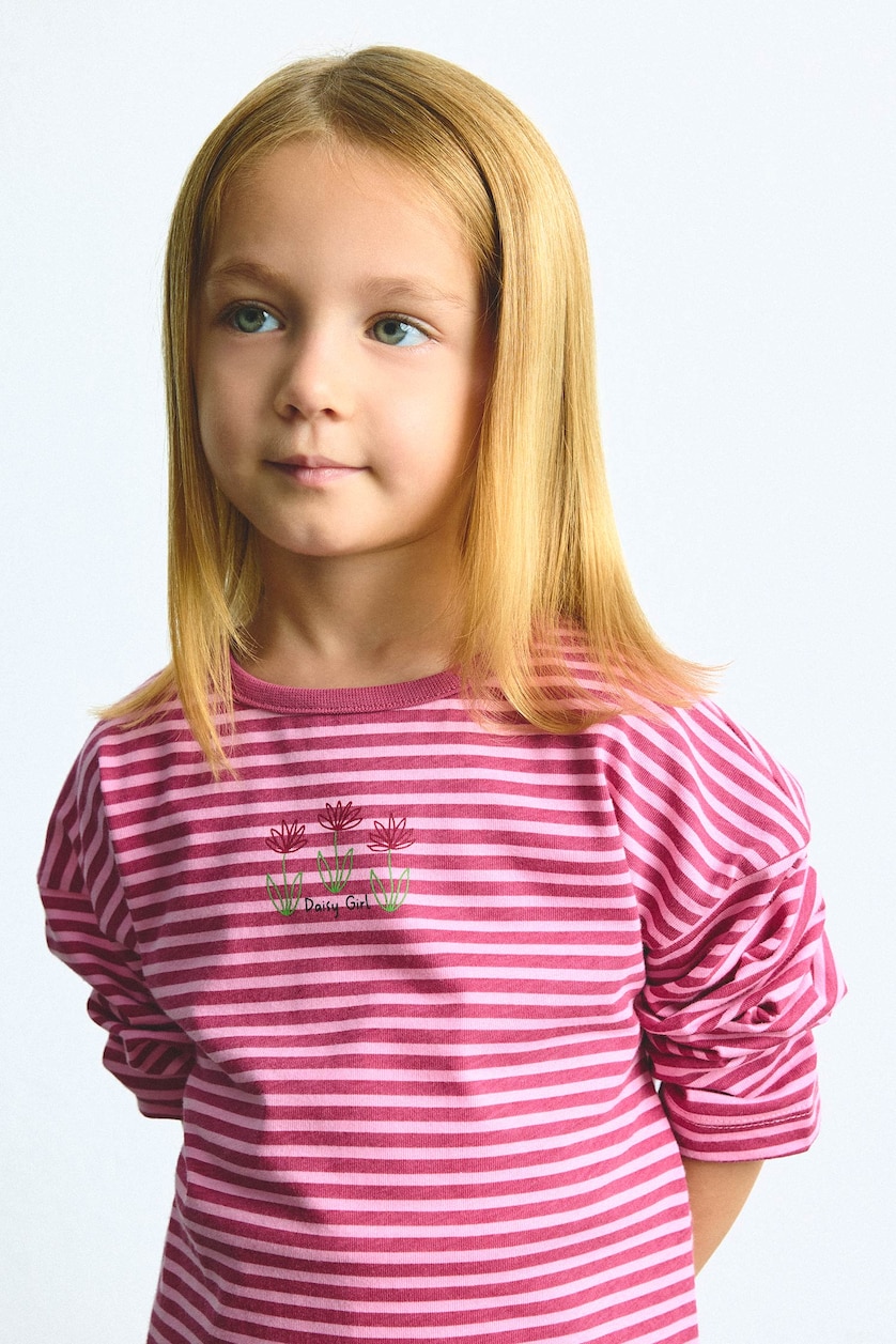 Baby Girls Rose Baby Girl Regular Fit Crew Neck Floral Cotton T-Shirt
