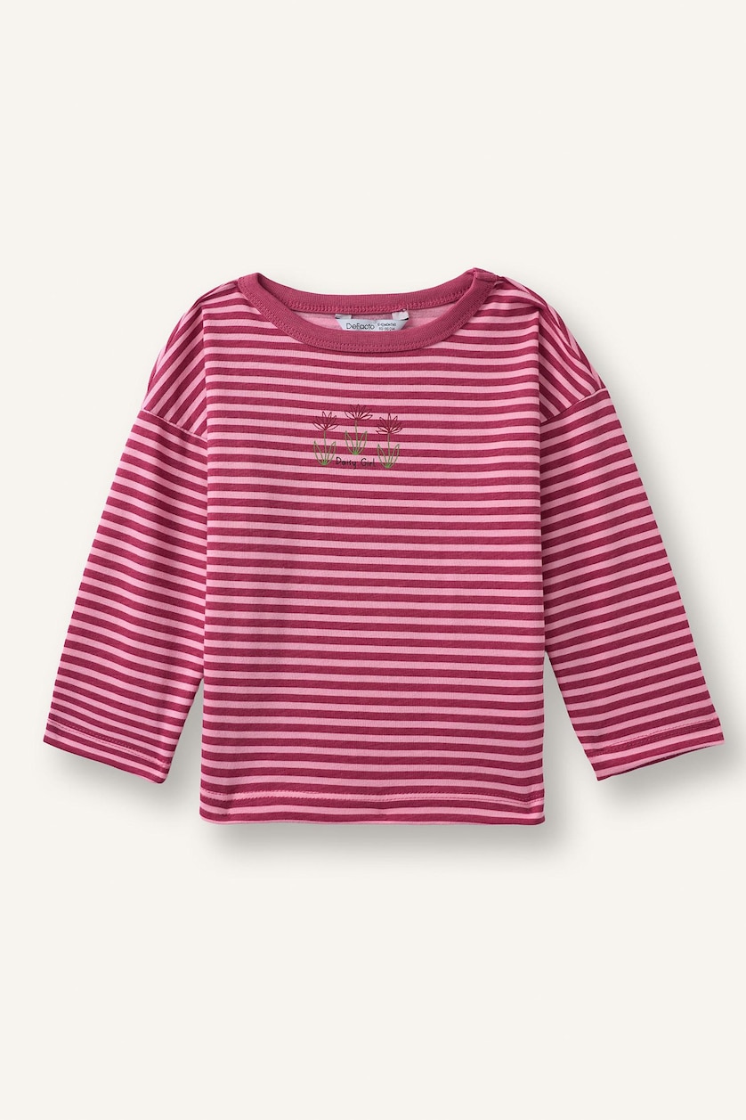 Baby Girls Rose Baby Girl Regular Fit Crew Neck Floral Cotton T-Shirt
