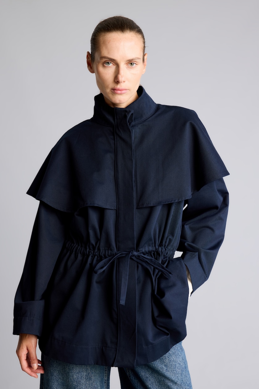 WOMAN NAVY With Belt Jacket
