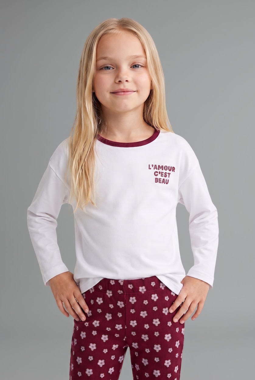 Baby Girls Bordeaux Girl Ribbed Camisole Leggings