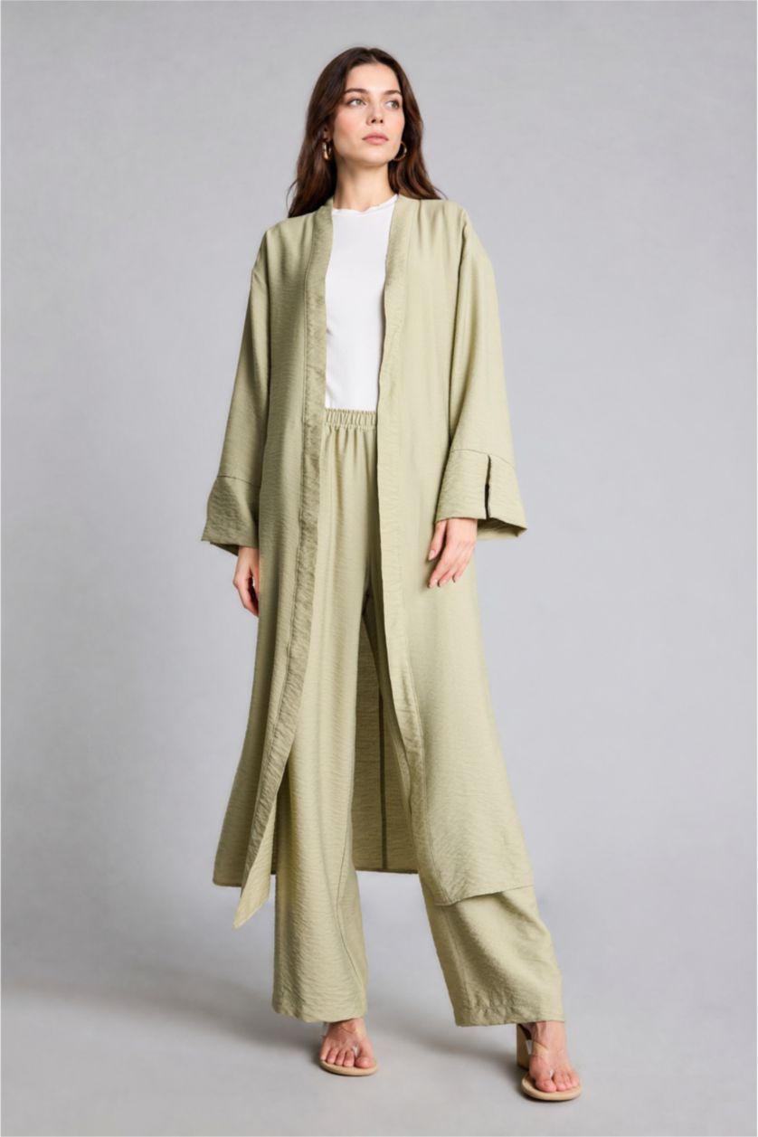 WOMAN Light Khaki Regular Fit Dropped Kimono
