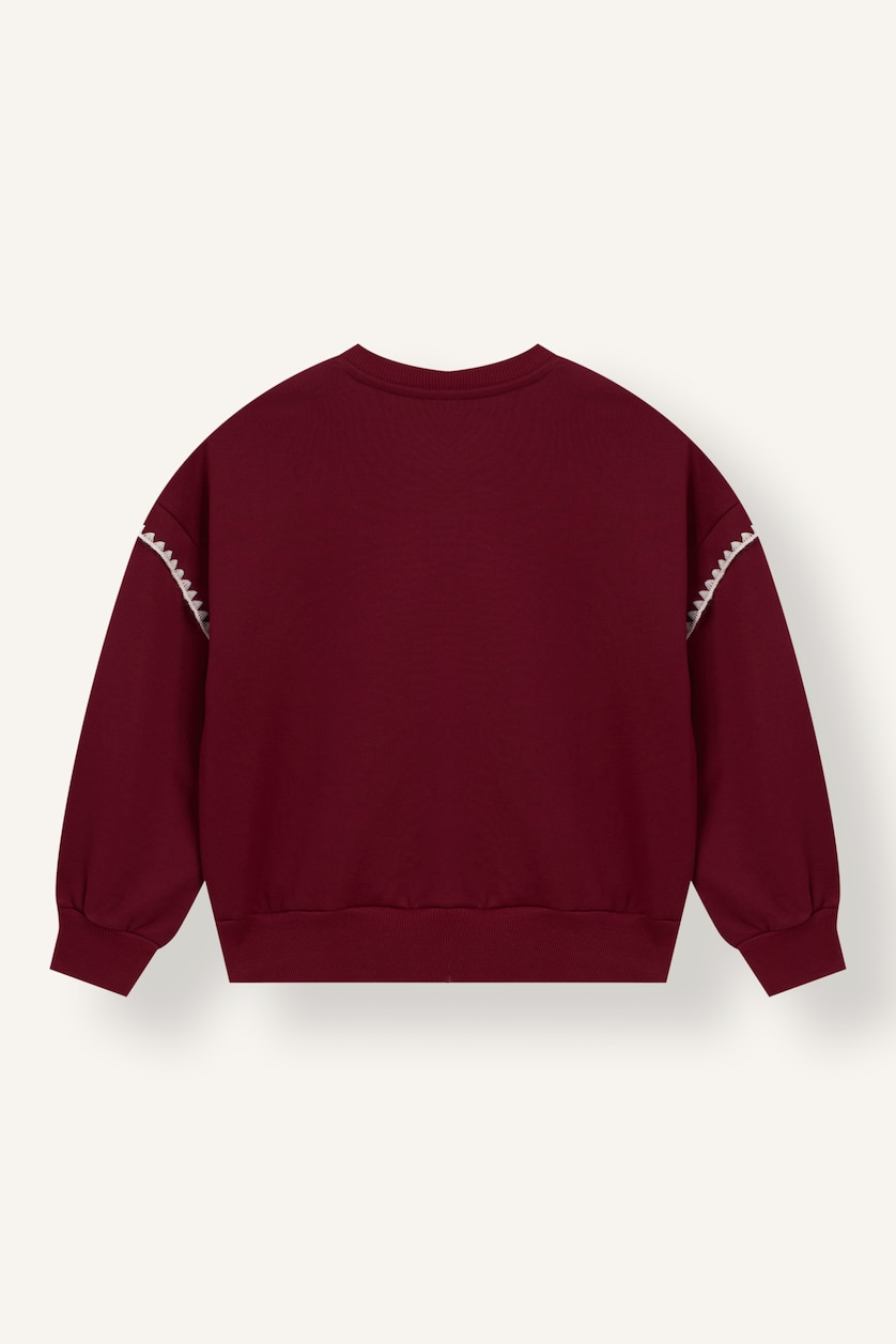 GIRLS & TEENS Bordeaux Girl Relax Fit Crew Neck Printed Sweatshirt