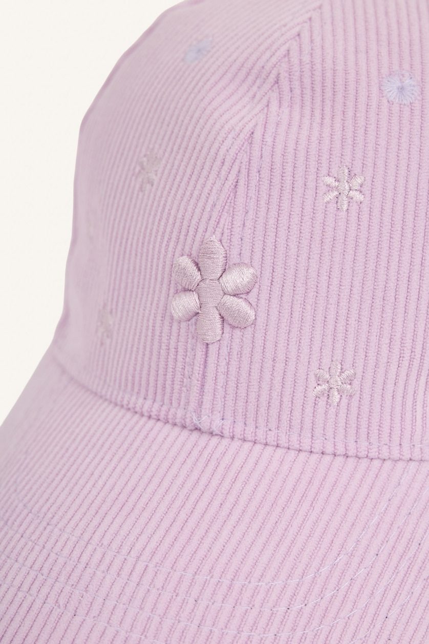 Young Girls - Teen Girls Lilac Girl Embroidered Corduroy Cap