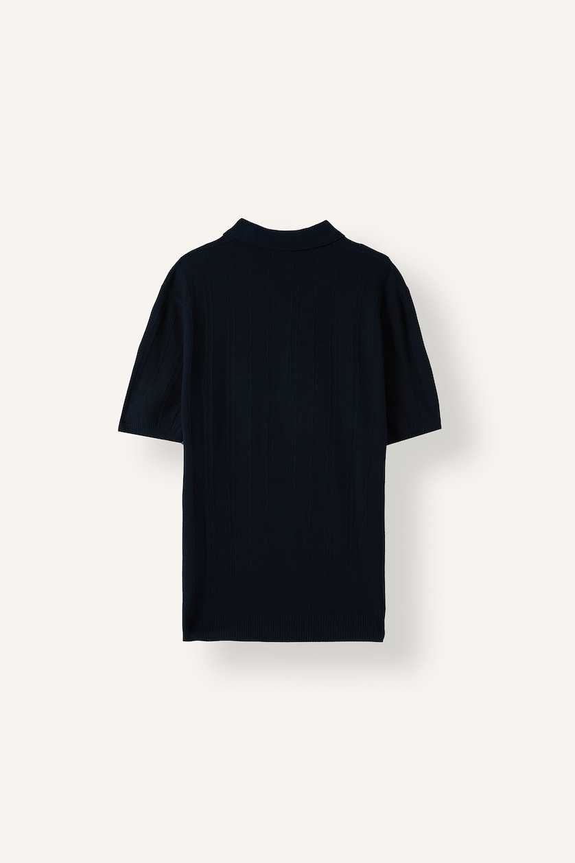 Erkek Lacivert Standart Fit Düğmeli Basic Polo Tişört