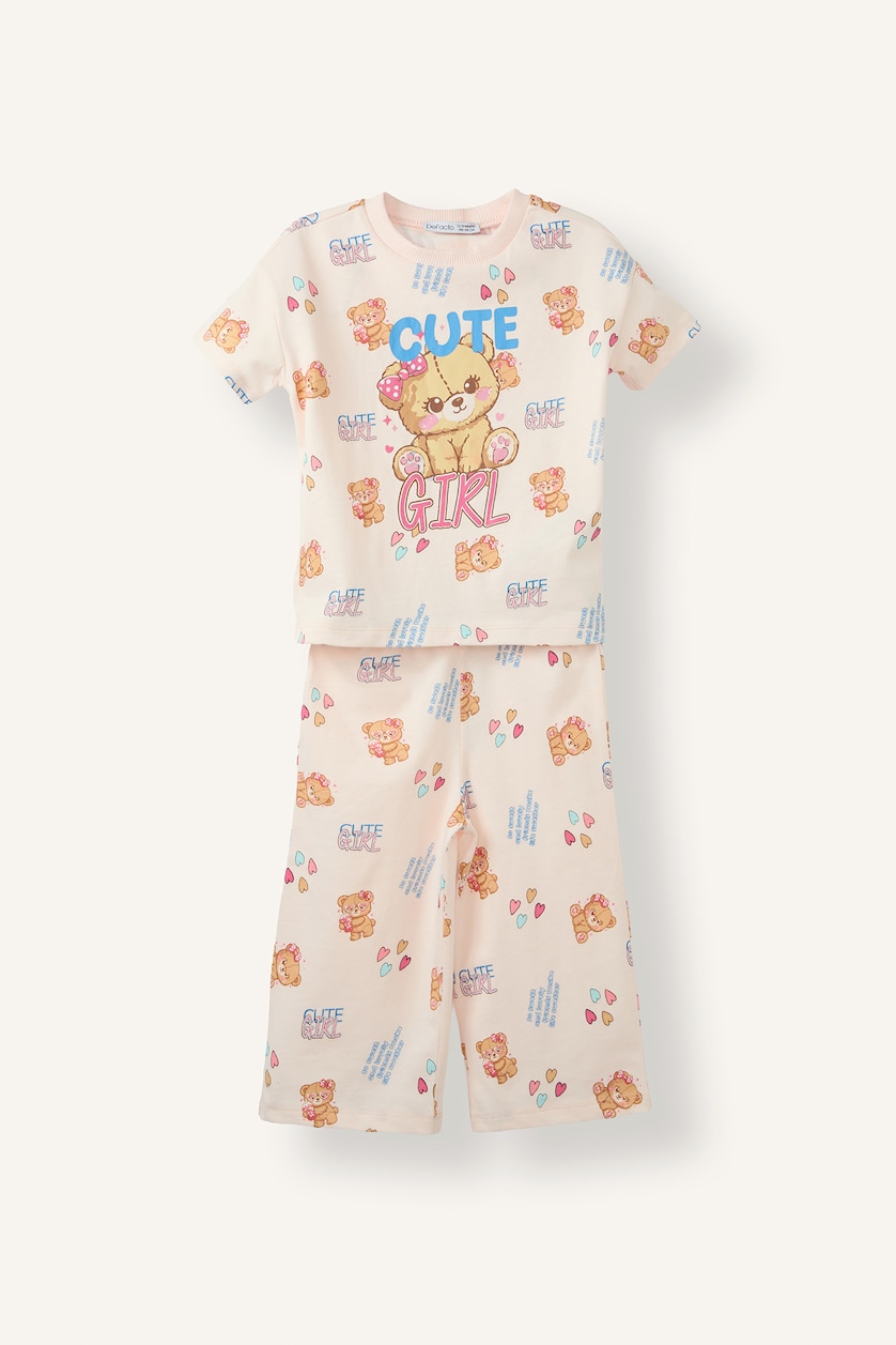 Baby Girls Light Pink 2 piece Regular Fit Crew Neck Set
