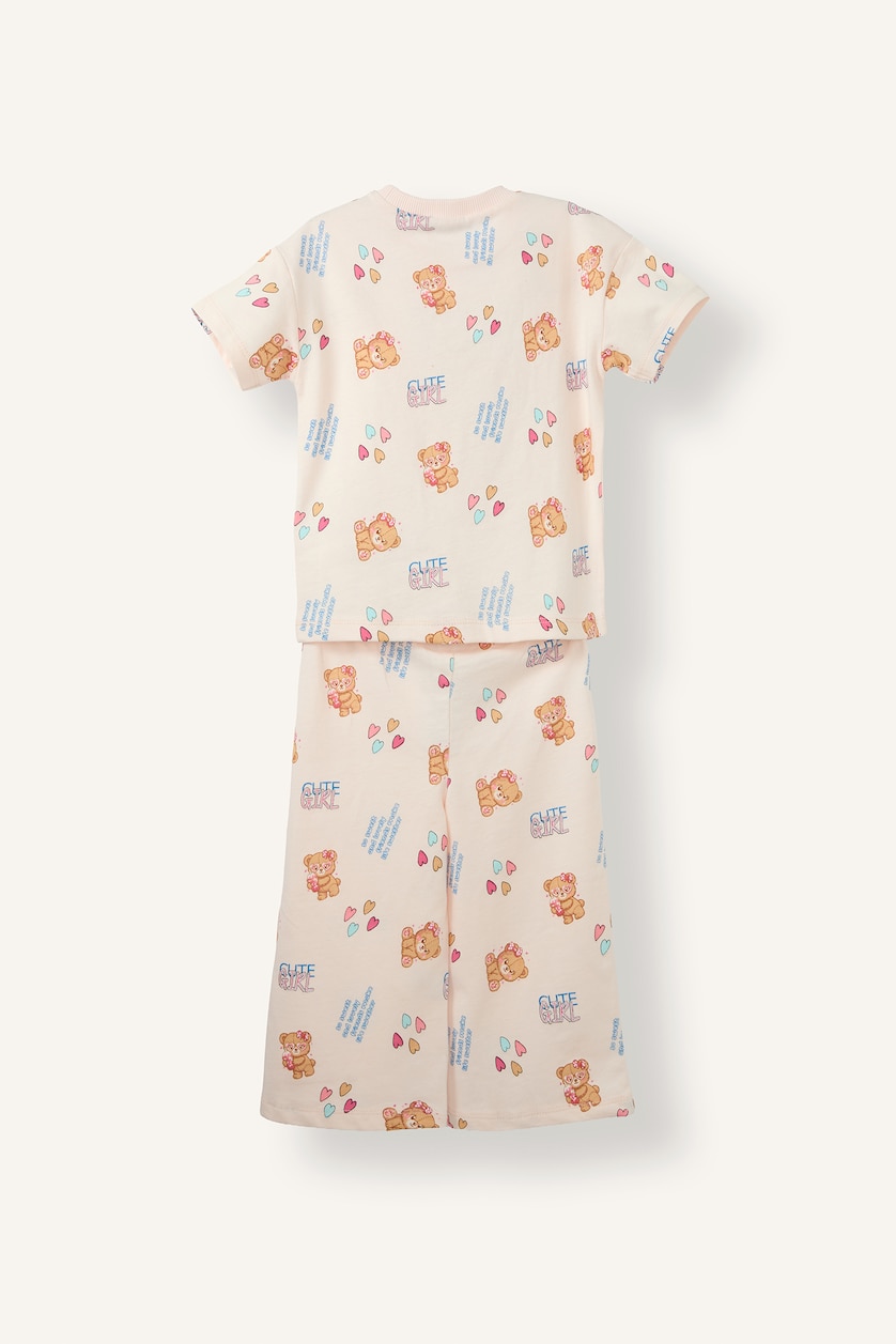 Baby Girls Light Pink 2 piece Regular Fit Crew Neck Set
