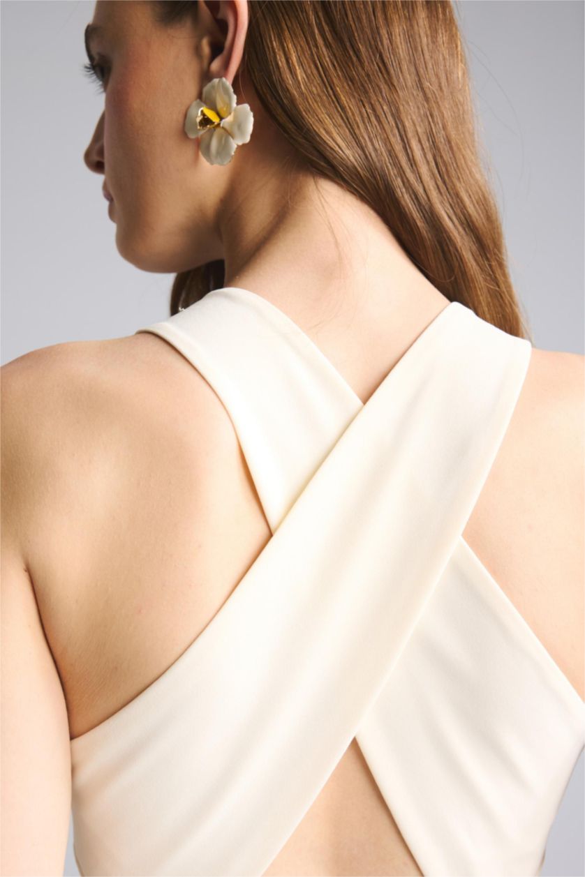 Woman Ecru Maxi Dress