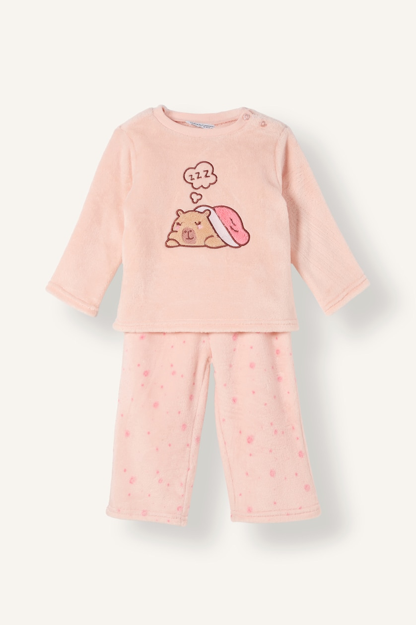 Kız Bebek Açık Pembe 2'li Takım Welsoft Pelüş Lisanslı Baskılı Kız Bebek