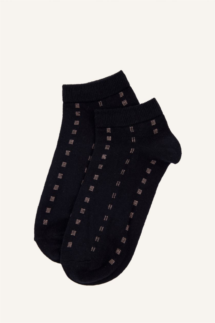 Men Black 5 Piece Cotton Short Socks