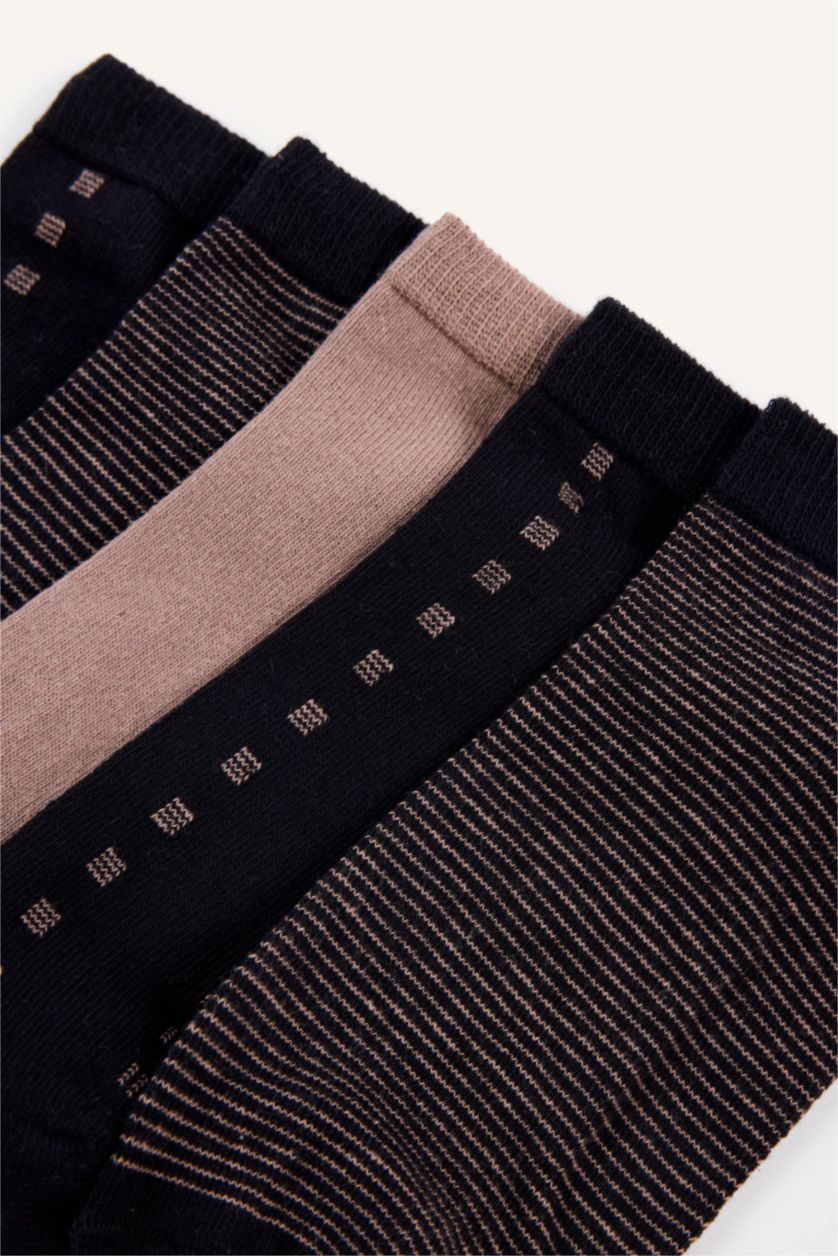 Men Black 5 Piece Cotton Short Socks