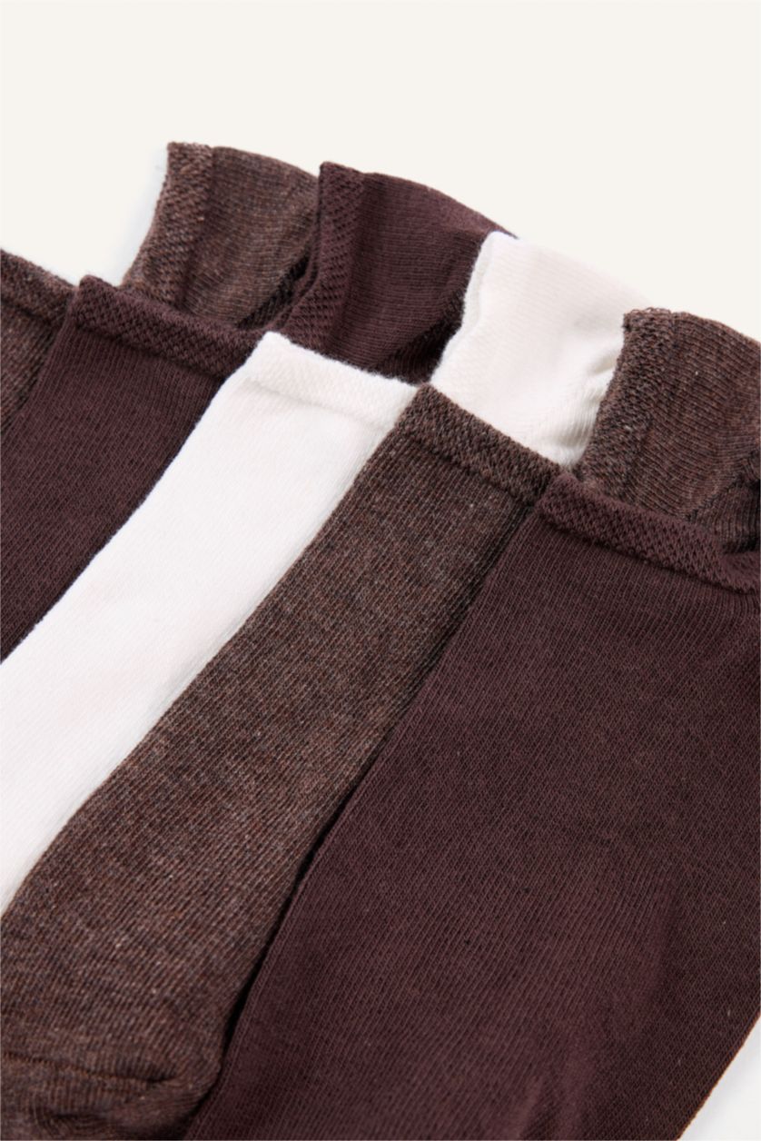 Men Brown 5 Piece Cotton Step Socks