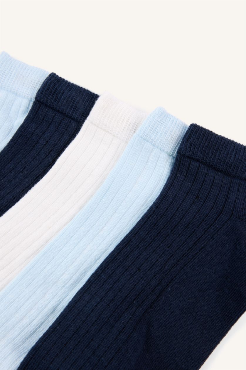 Men NAVY 5 Piece Cotton Short Socks