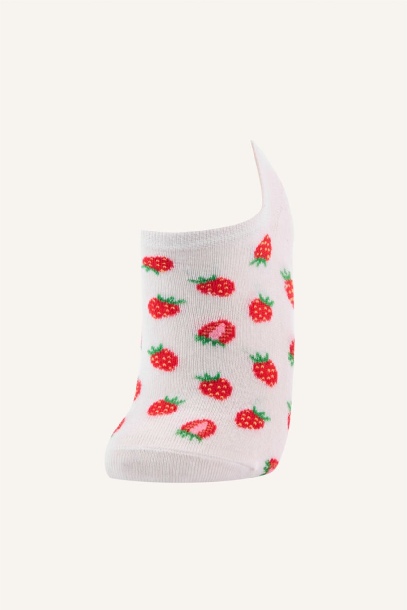 Women White 3 piece Cotton Step Socks