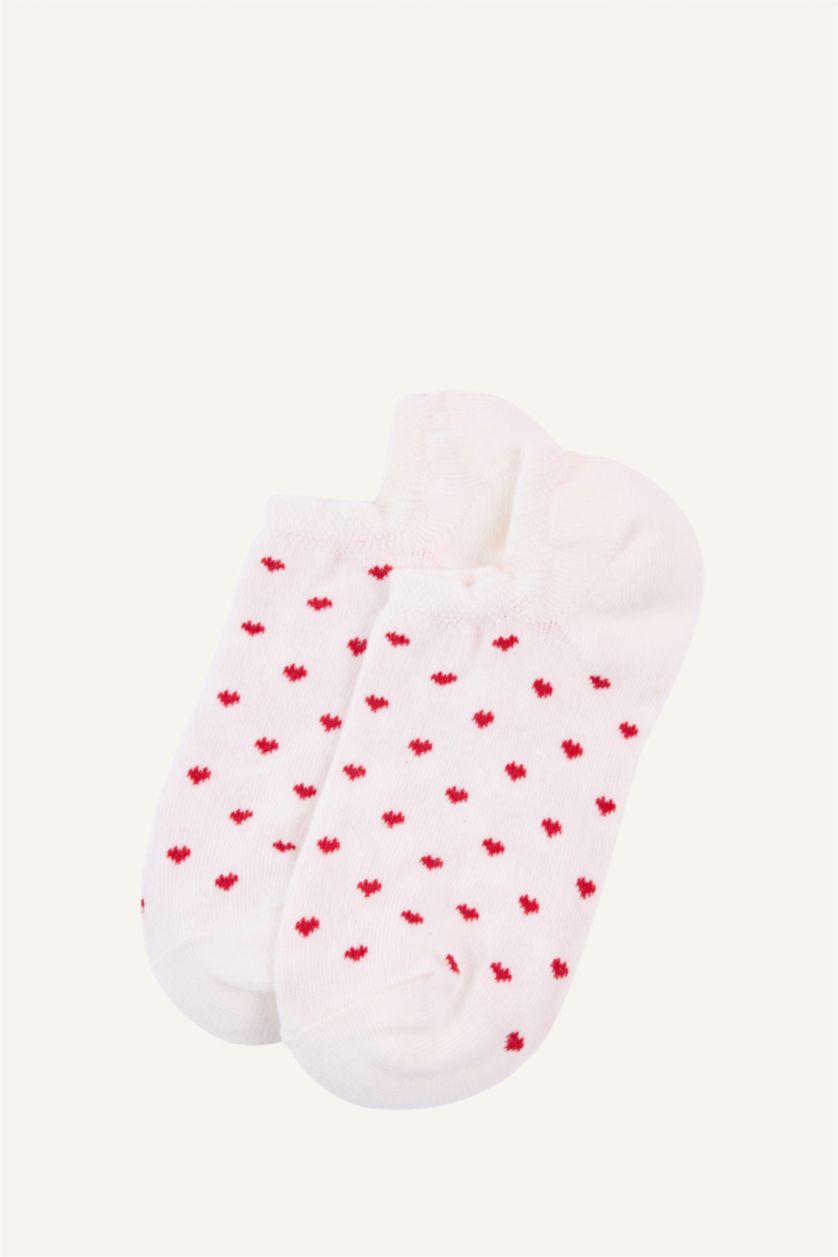 Women White 3 piece Cotton Step Socks