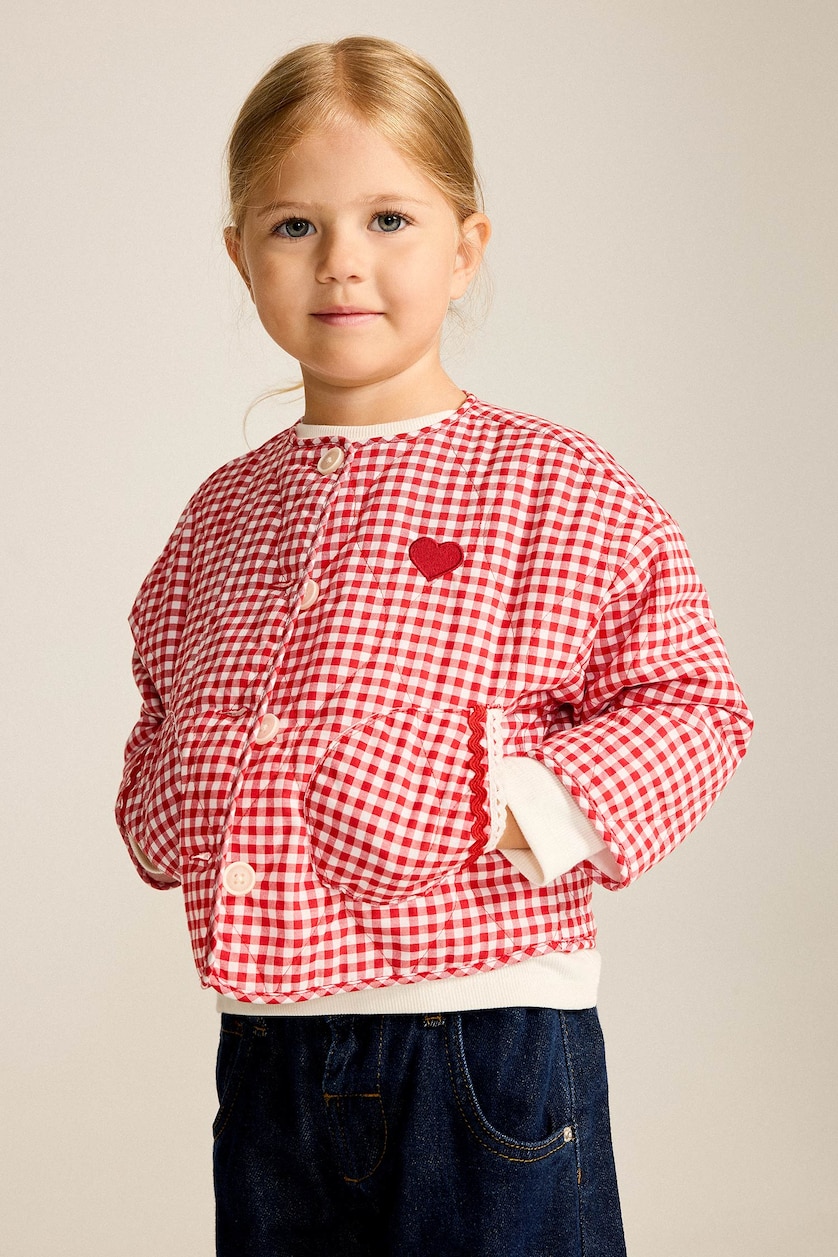 Baby Girls Red Baby Girl Crew Neck Puffer Jacket