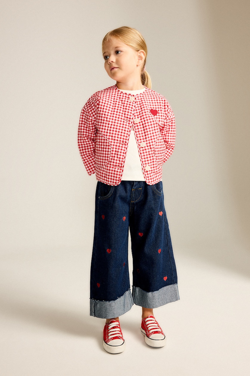 Baby Girls Red Baby Girl Crew Neck Puffer Jacket