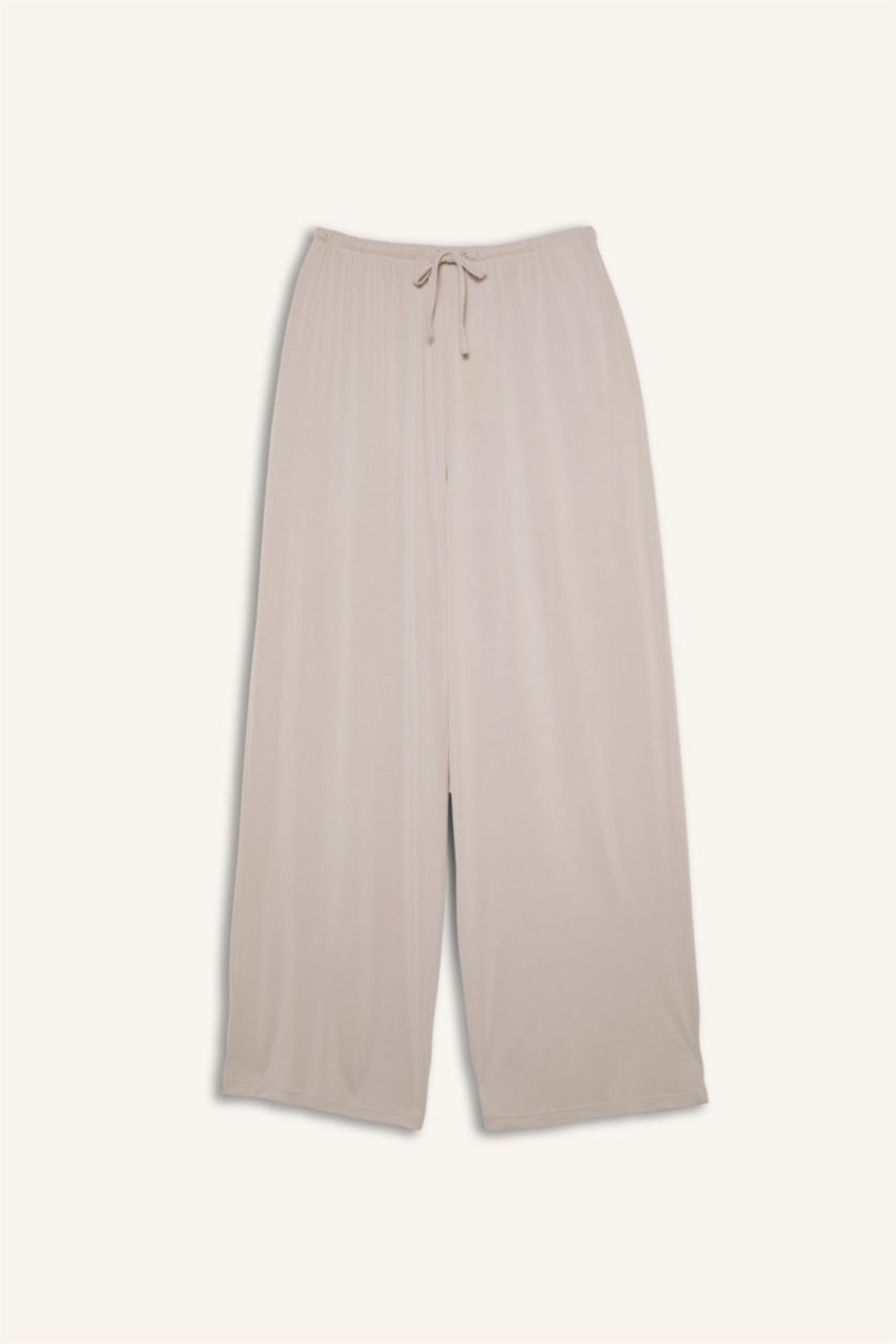 Kadın Açık Bej Wide Leg Modal Pantolon