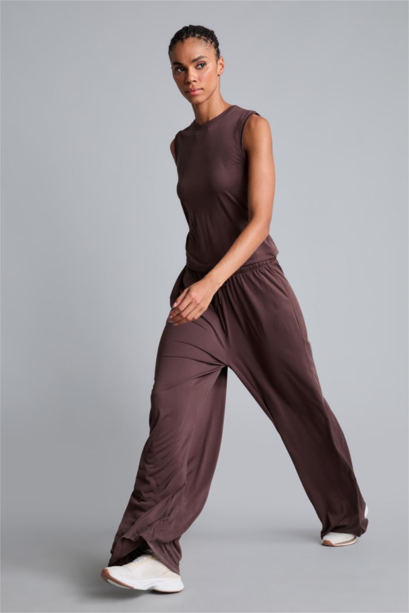 Kadın Kahve Wide Leg Modal Pantolon