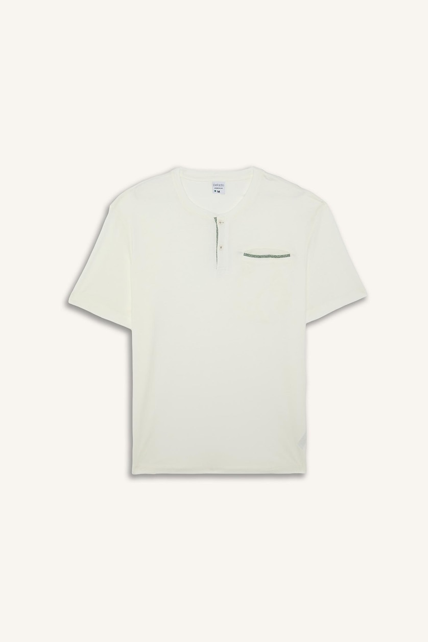 MAN Ecru Ensemble Pyjama en modal Top à manches courtes et Short Coupe régulière