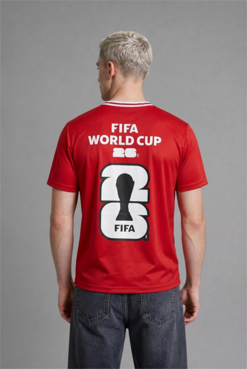 Men Red Boxy Fit Short Sleeve T-Shirt