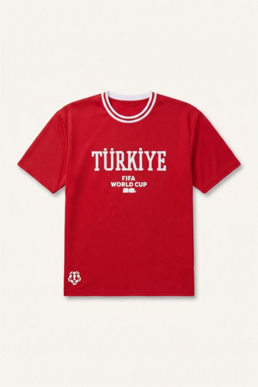Men Red Boxy Fit Short Sleeve T-Shirt