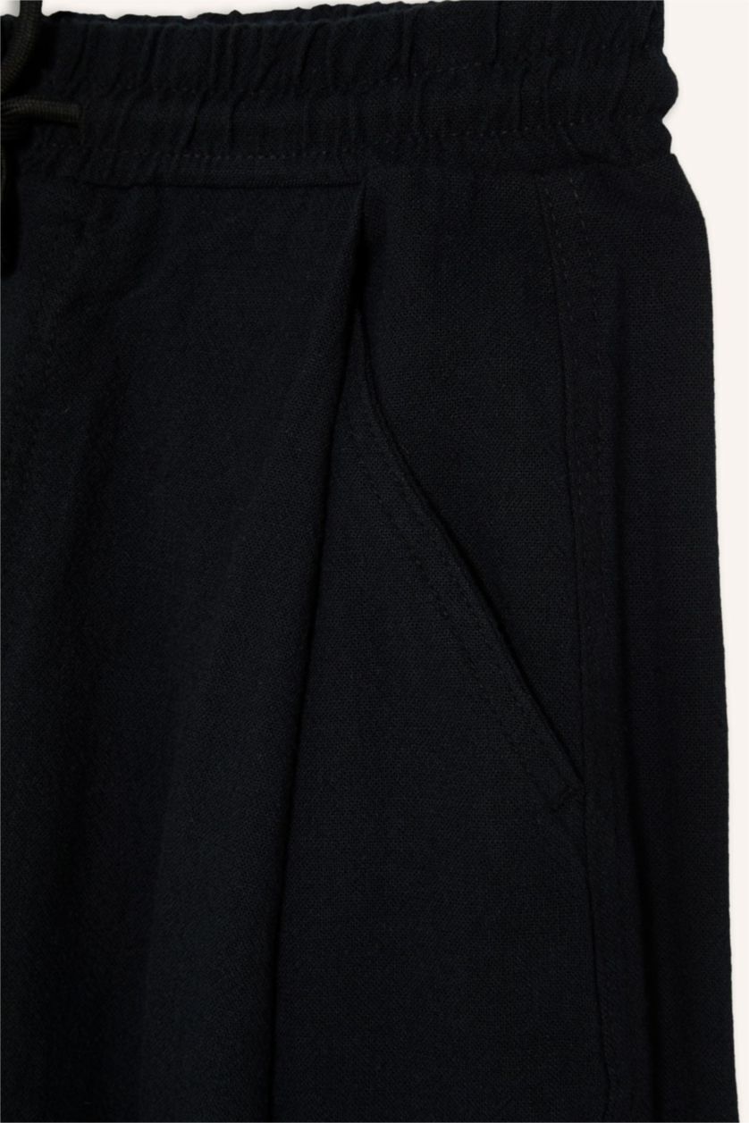 MAN Black Wide Cut Black Trousers