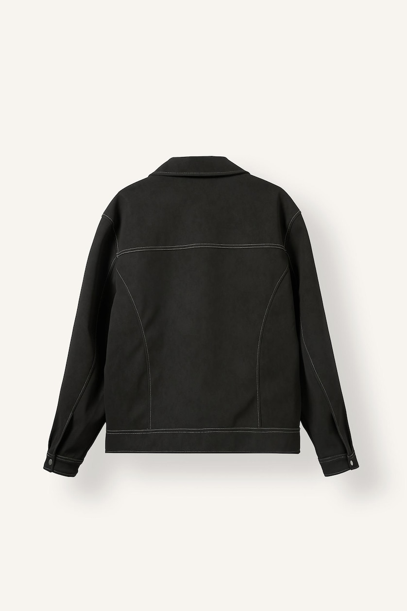 Men Anthracite Zipper Puffer Jacket