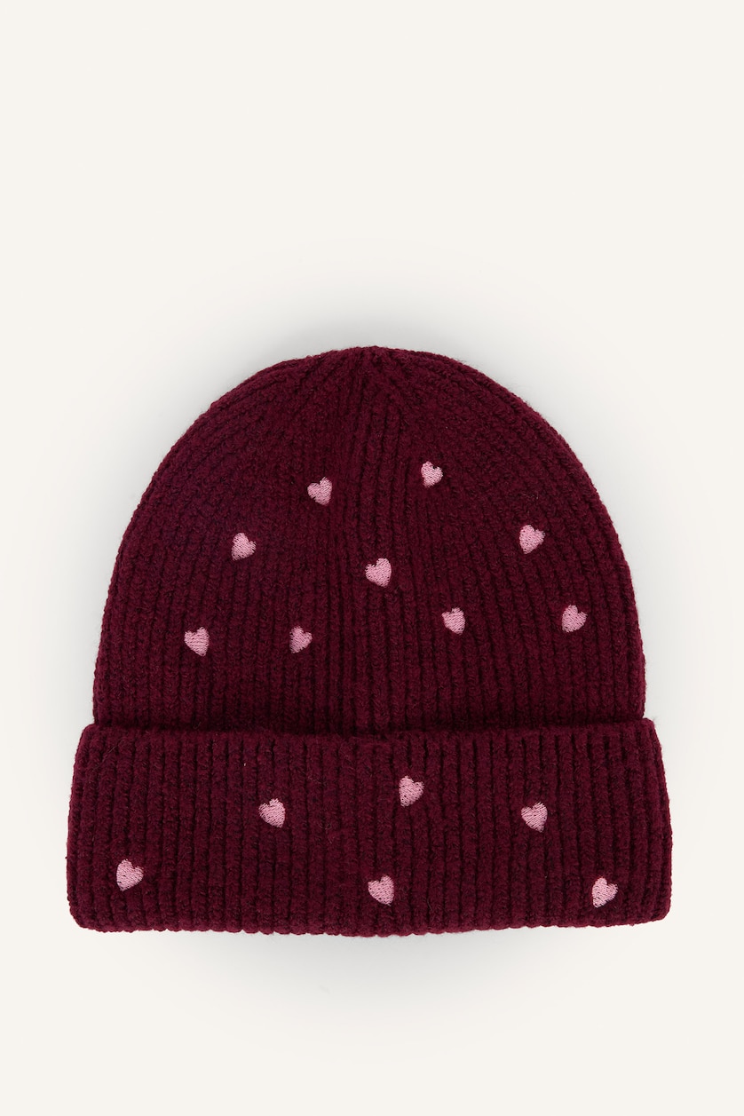 WOMAN Plum Woman Embroidered Beanie