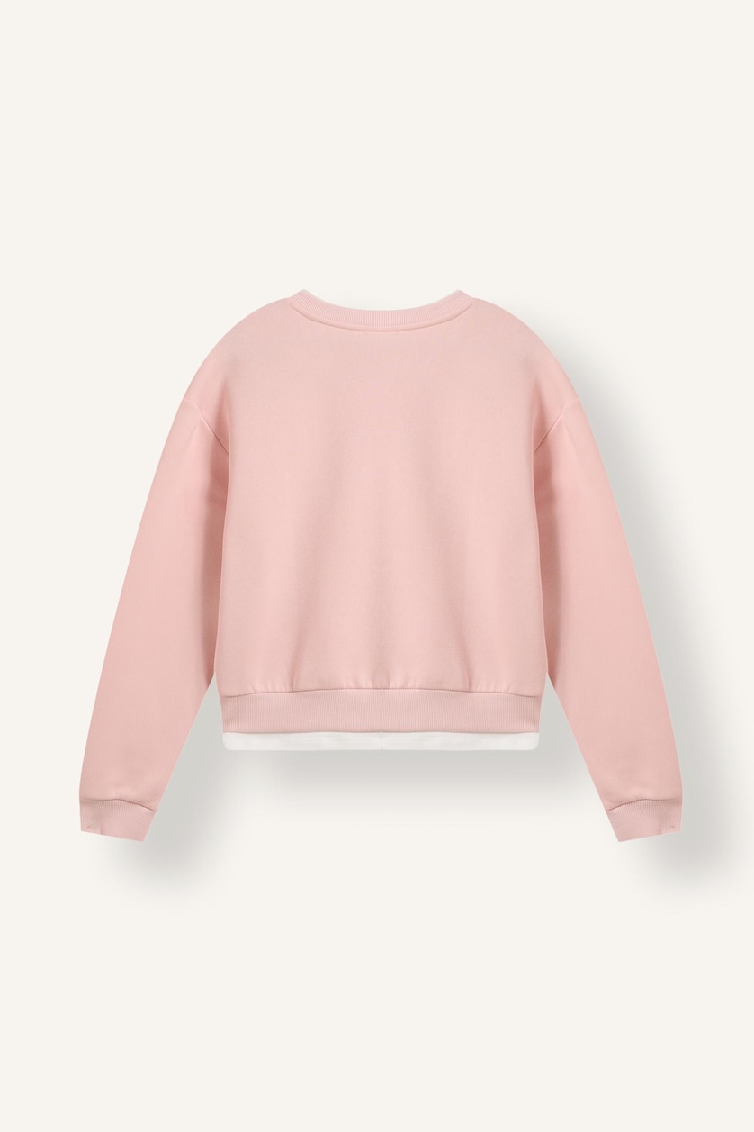 WOMAN Light Pink Relax Fit Printed Heavyweight Sweatshirt