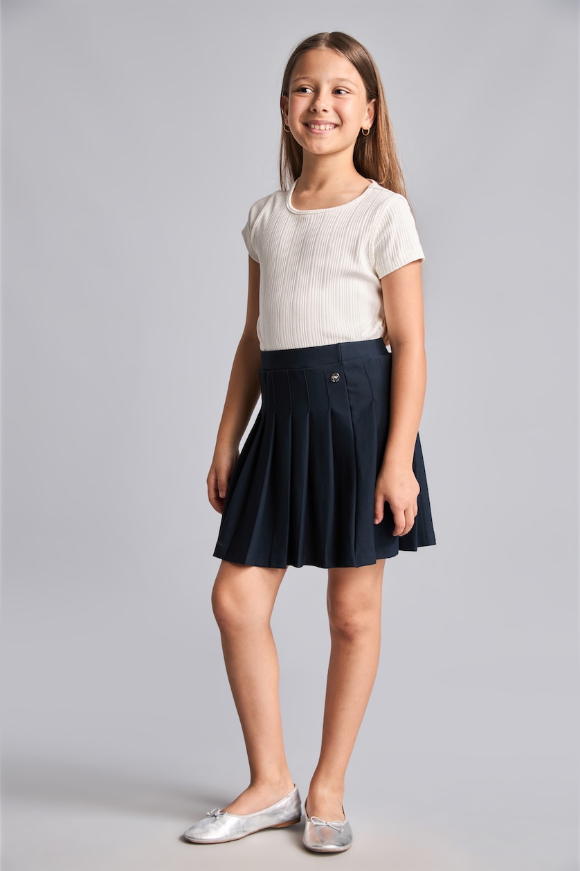GIRLS & TEENS Ecru T-shirt écru à col rond et manches courtes pour fille