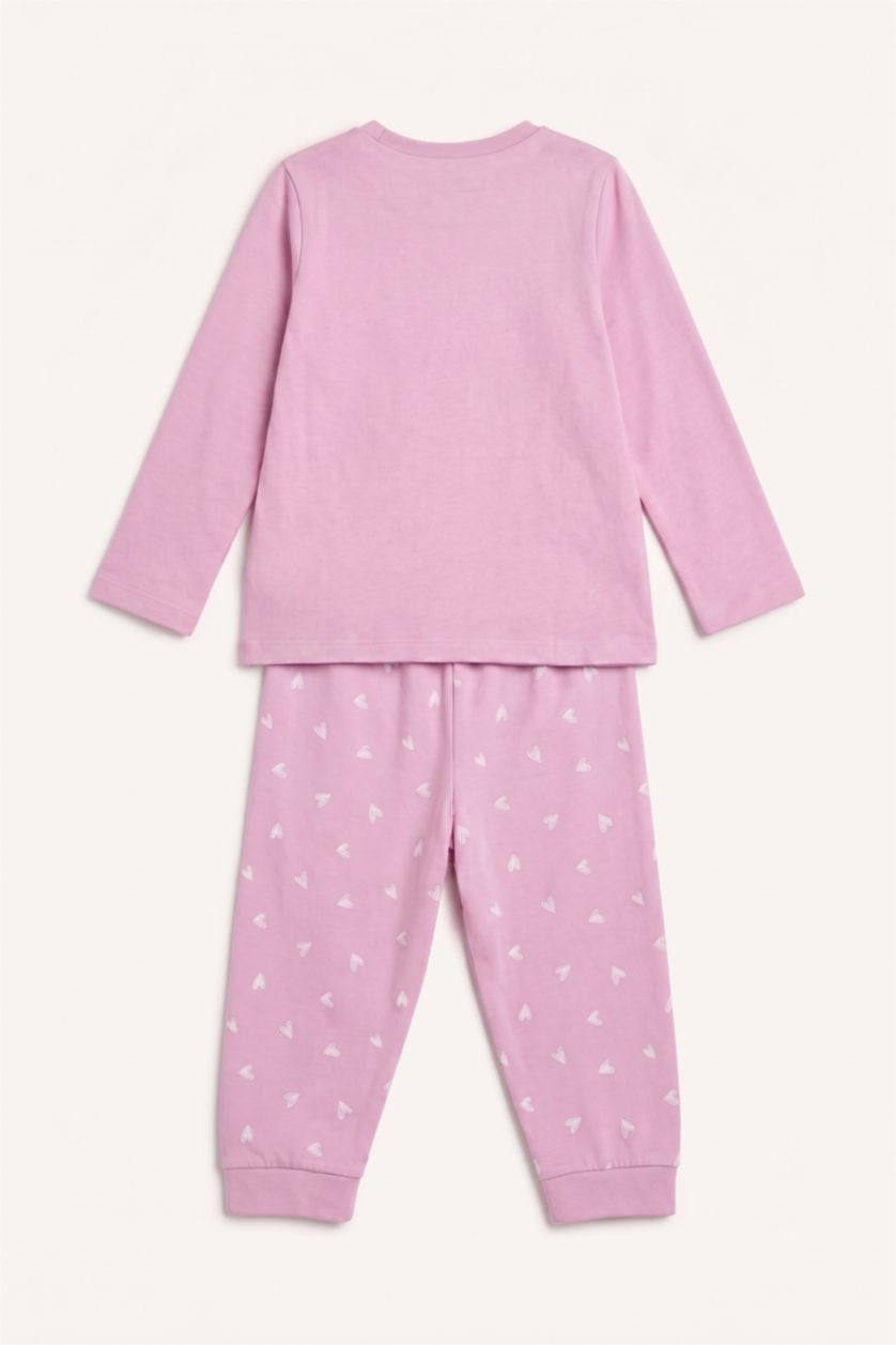 Kız Bebek Lila Baskılı 2'li Pijama Takımı Kız Bebek