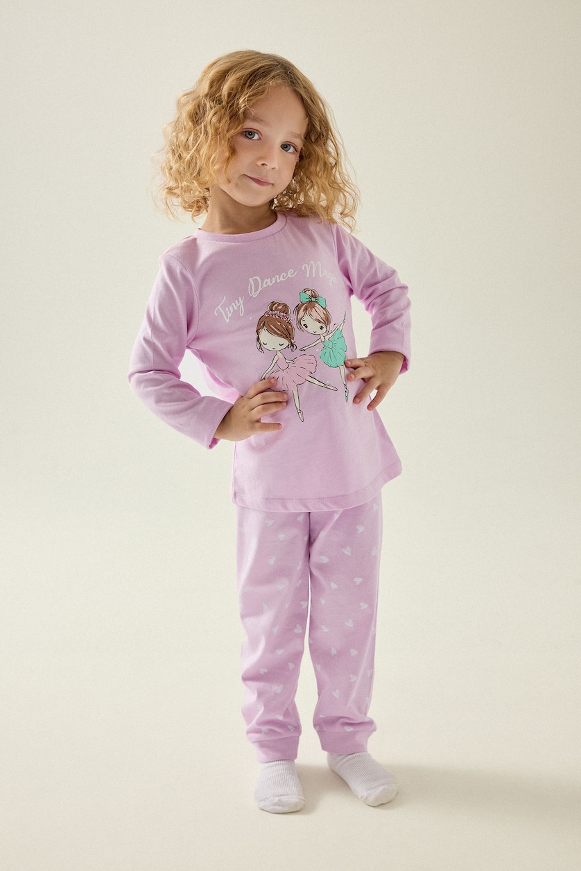 Baby Girls Lilac Baby Girl Printed 2 Piece Pyjama Set
