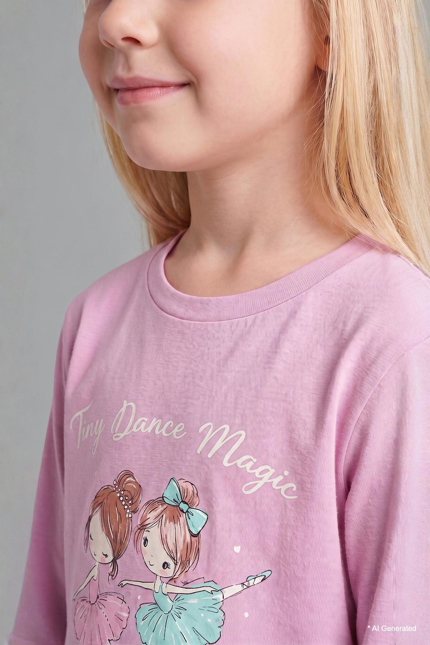 Baby Girls Lilac Baby Girl Printed 2 Piece Pyjama Set