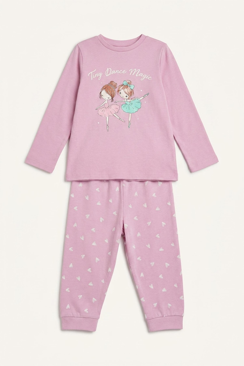 Baby Girls Lilac Baby Girl Printed 2 Piece Pyjama Set