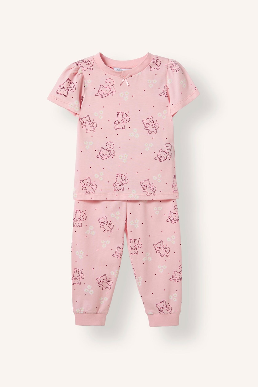 BABY GIRL Light Pink Baby Girl Patterned 2 Piece Pyjama Set