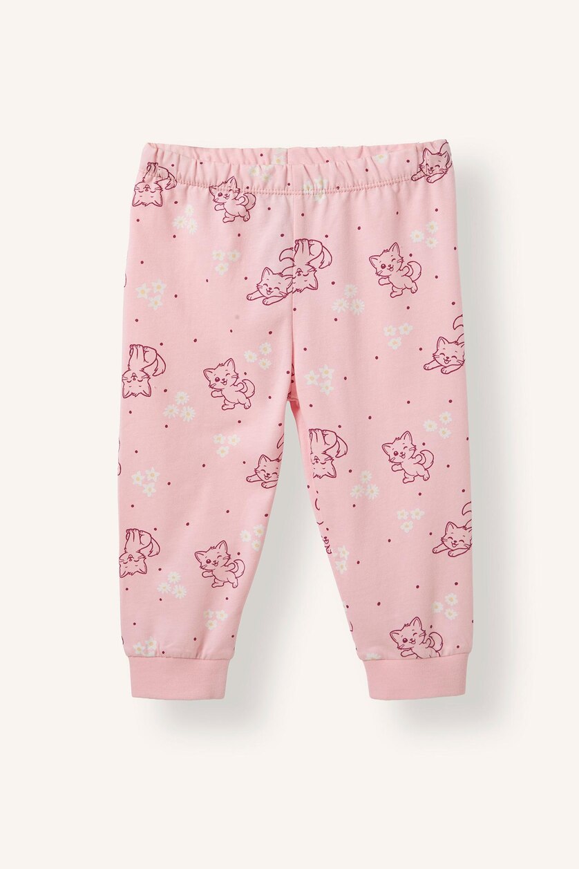 BABY GIRL Light Pink Baby Girl Patterned 2 Piece Pyjama Set