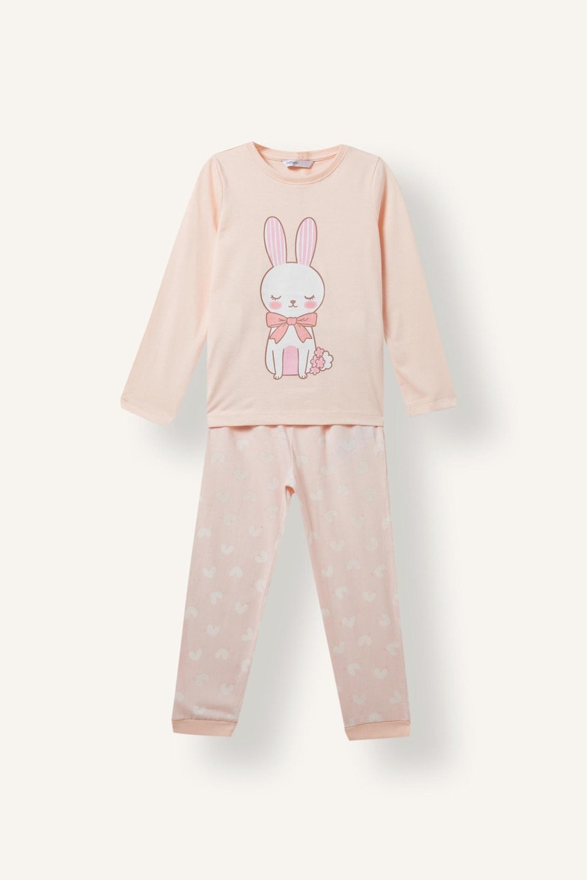 Baby Girls Pink 2 piece Regular Fit Knitted Pyjamas