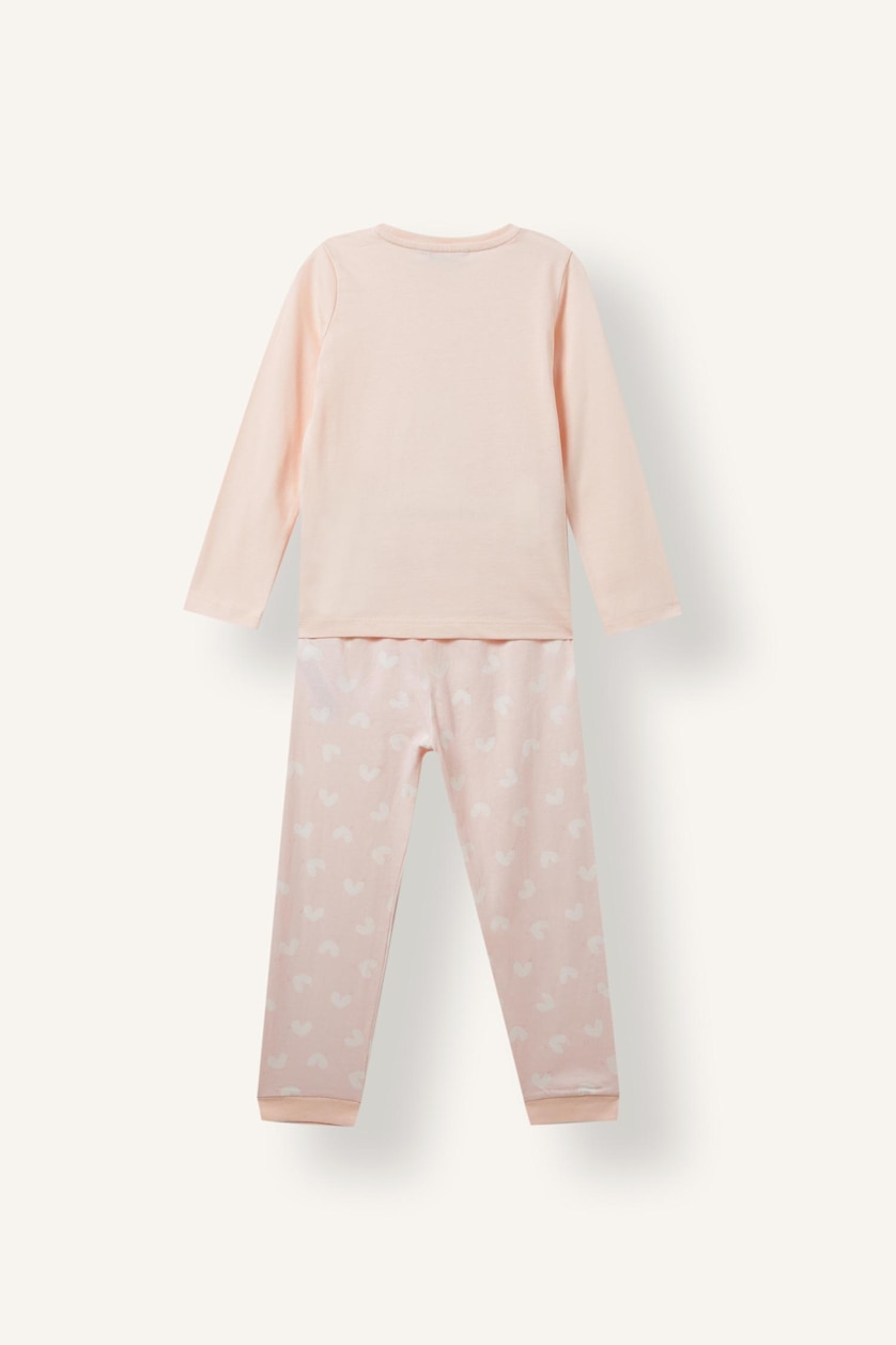 Baby Girls Pink 2 piece Regular Fit Knitted Pyjamas
