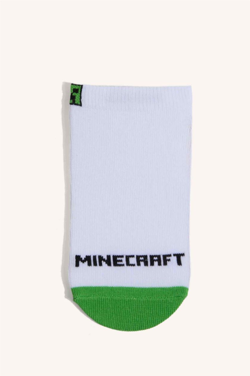 Erkek Çocuk - Genç Erkek Karma Minecraft Lisanslı Pamuklu 3'Lü Patik Çorap Erkek Çocuk