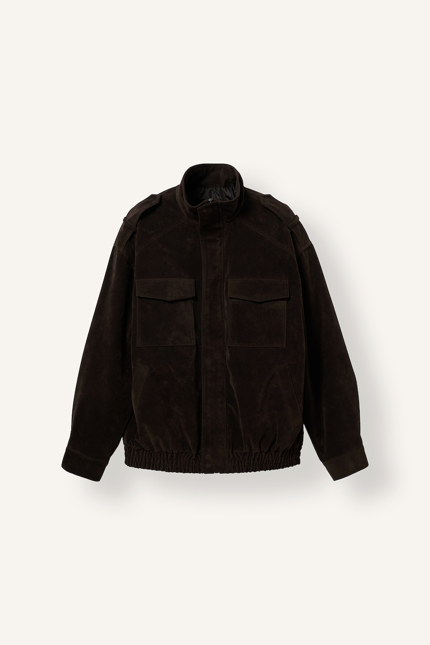 Men Brown Regular Fit Stand Collar Zip-Up Jacket