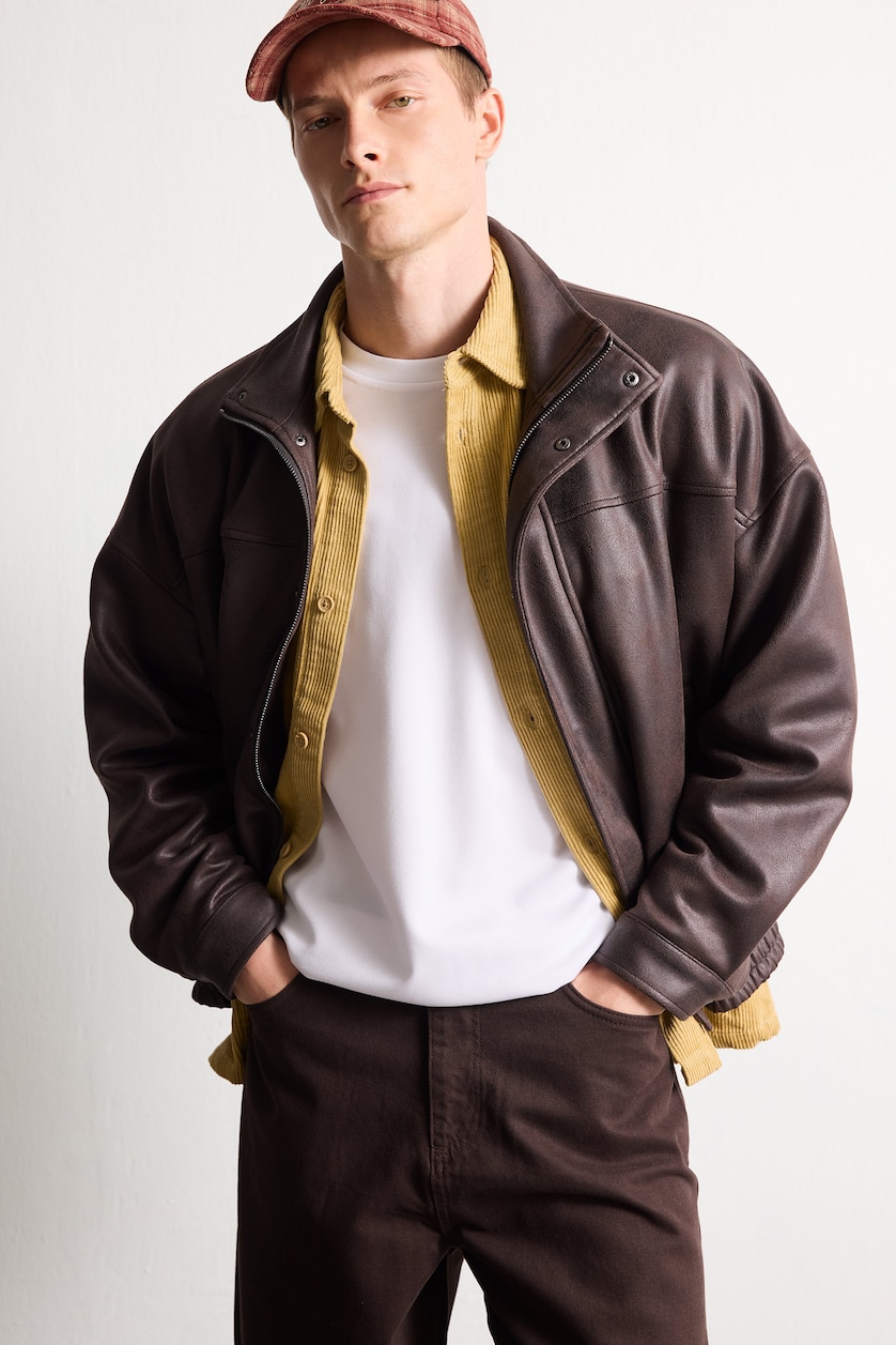 Men Brown Puffer Jacket