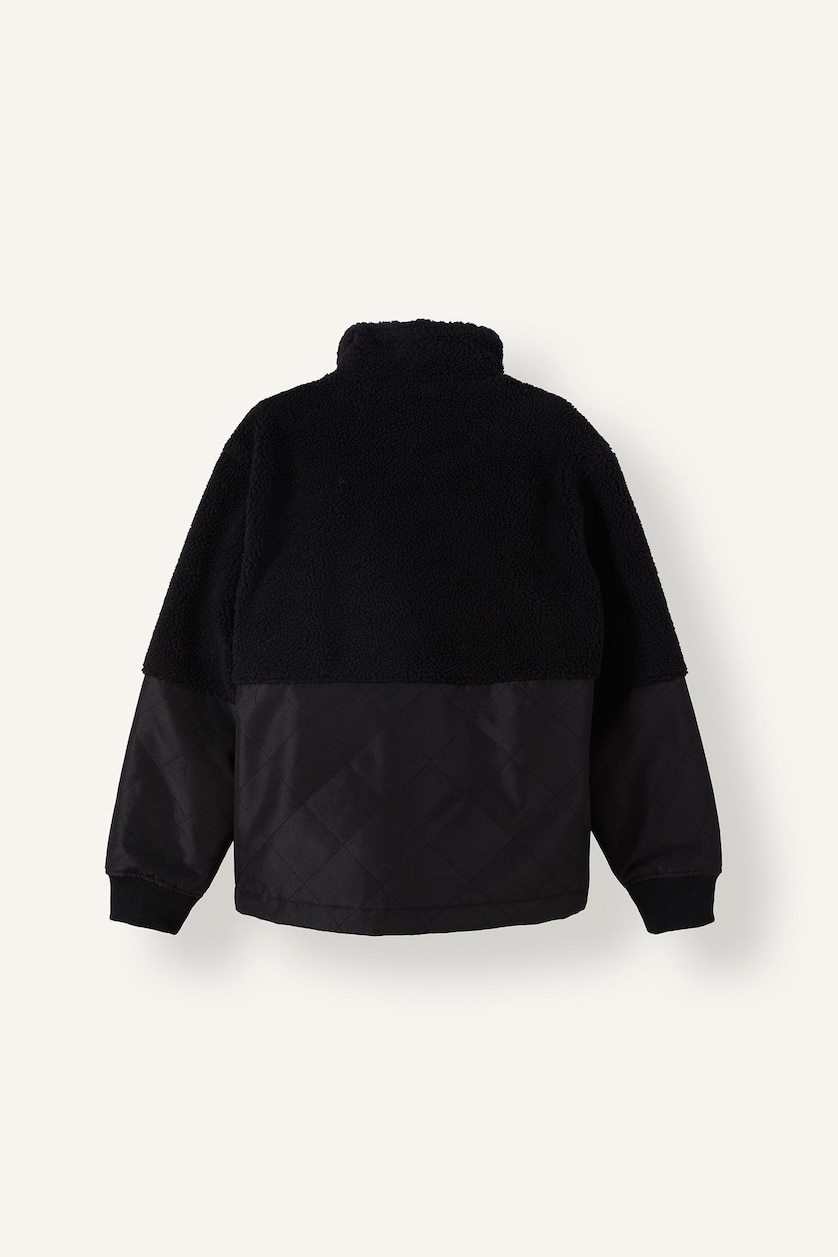 Men Black Zipper Puffer Jacket