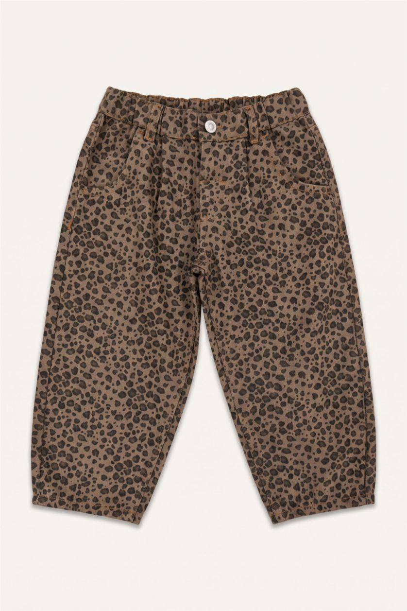 Baby Girls Brown Baggy Fit Gabardine Trousers