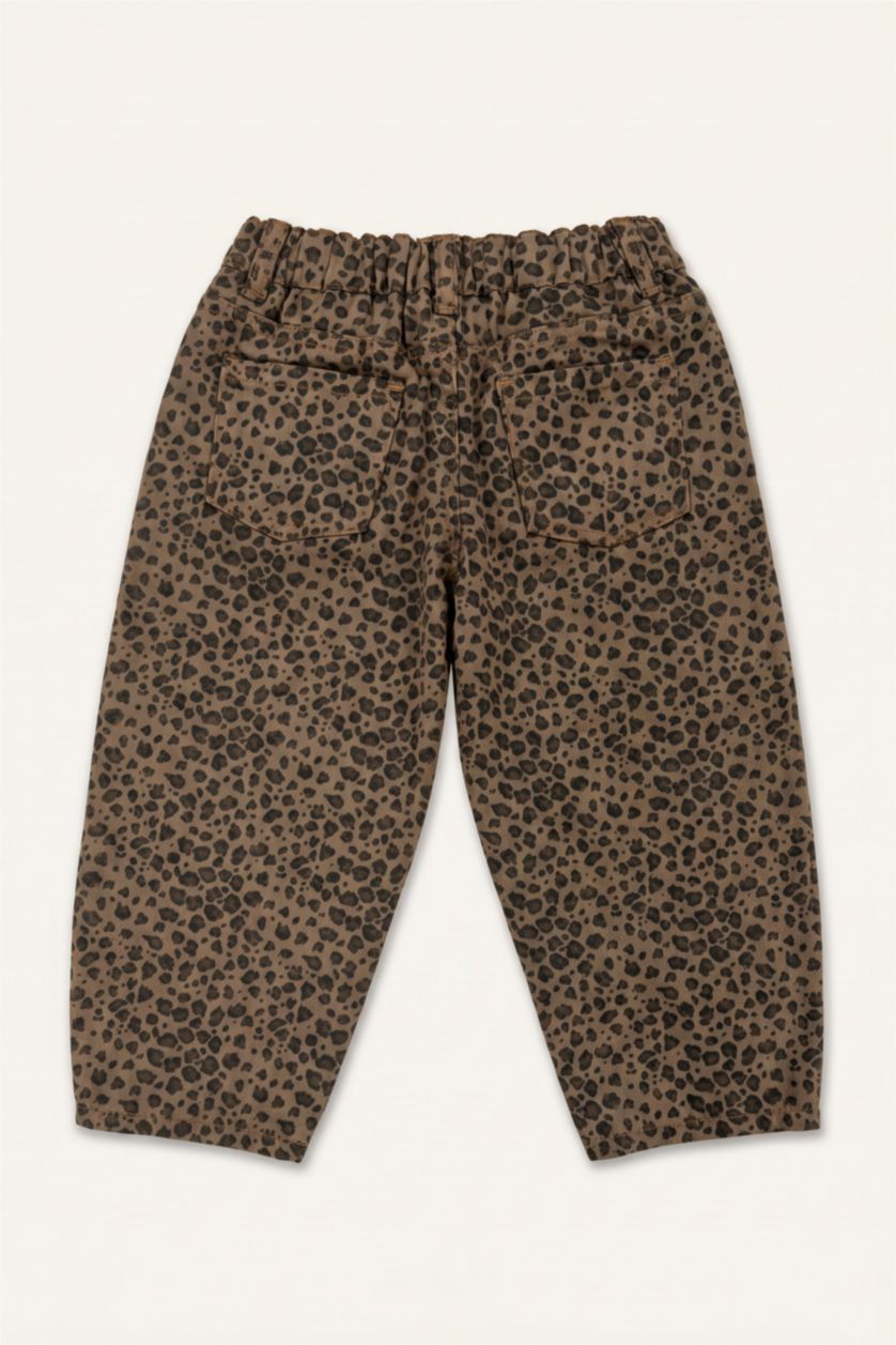 Baby Girls Brown Baggy Fit Gabardine Trousers
