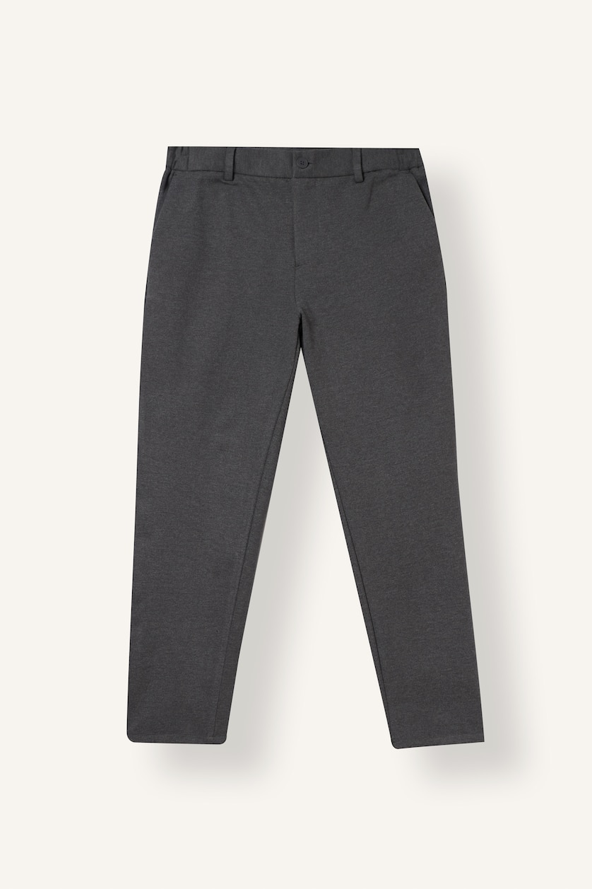 HOMME Anthracite Pantalon à taille normale et jambes droites Coupe tailleur