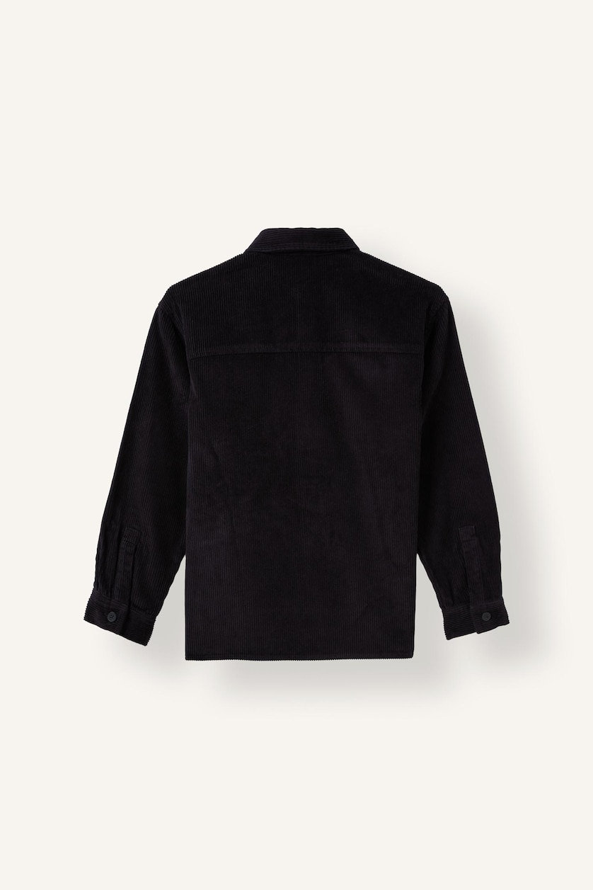 Erkek Çocuk - Genç Erkek Gri Oversize Fitilli Kadife Gömlek Erkek Çocuk