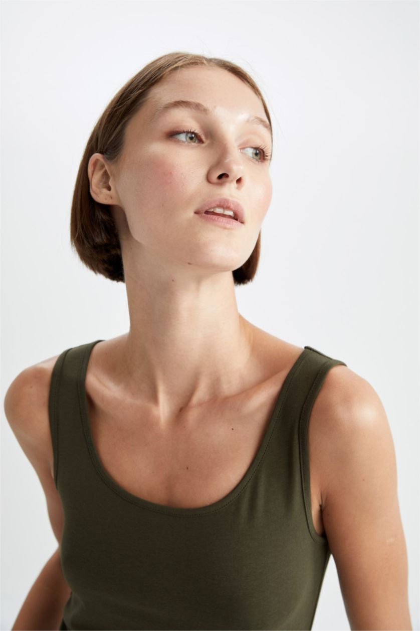 نساء كاكي غامق كيمونه كاجوال سادة سليم فيت بياخة مستديرة