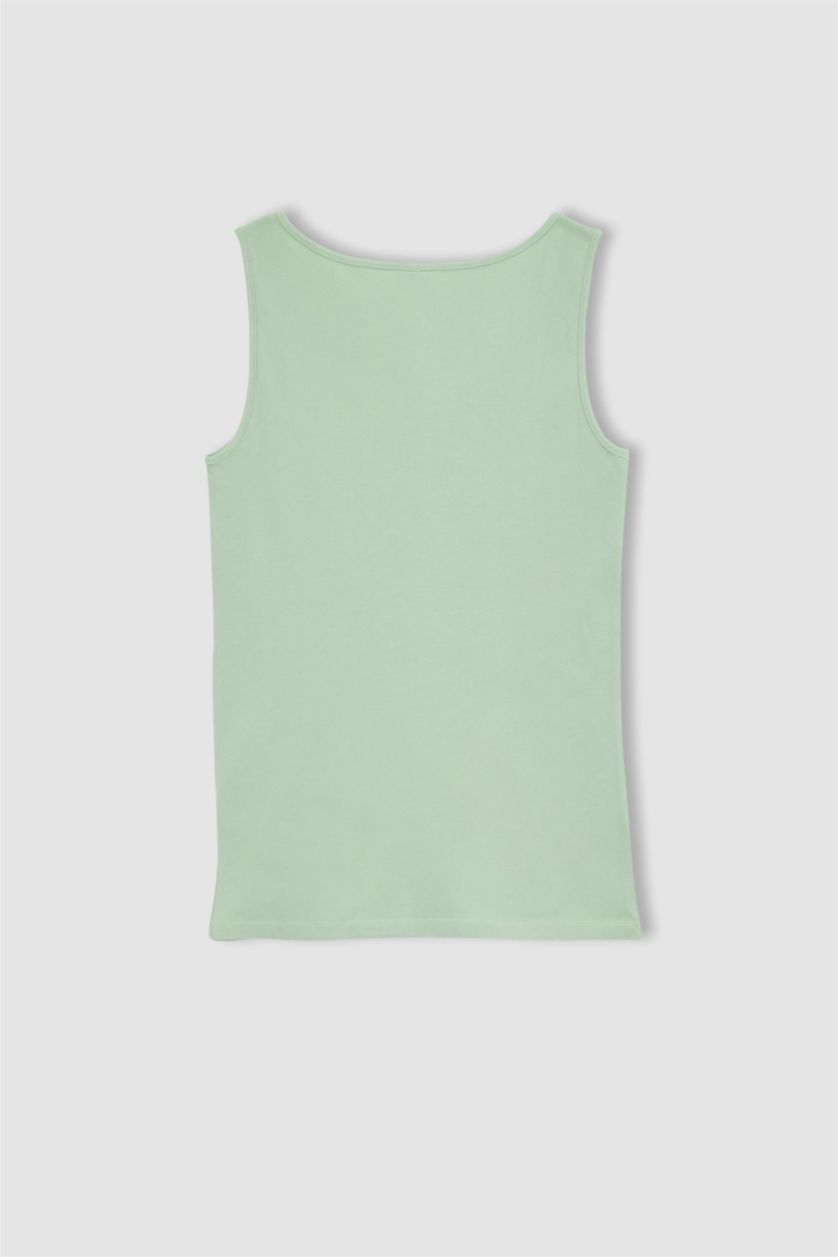 Женская Мятный Майка приталенного кроя с круглым вырезом